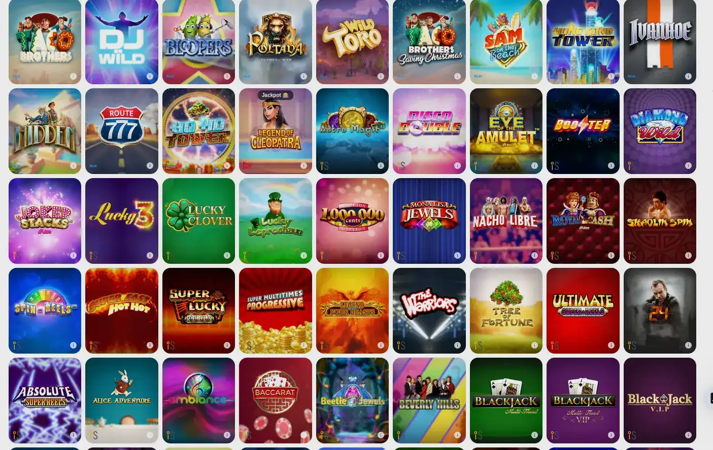 Каталог игр казино Смоки на официальном сайте